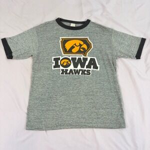 Vintage Sportswear Iowa Hawks T-Shirt Mens Small Gray Collegiate 90's Sporty USA